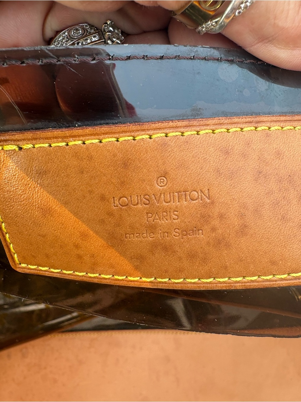 Louis Vuitton Monogram Clear Cabas GM Tote with Brown Trim - Picture 7 of 16